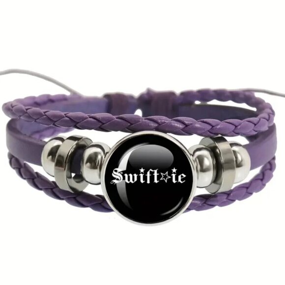 Swiftie Multi Layered Faux Leather Bracelet Taylor Swift Choose Your Color NWT - Picture 1 of 4